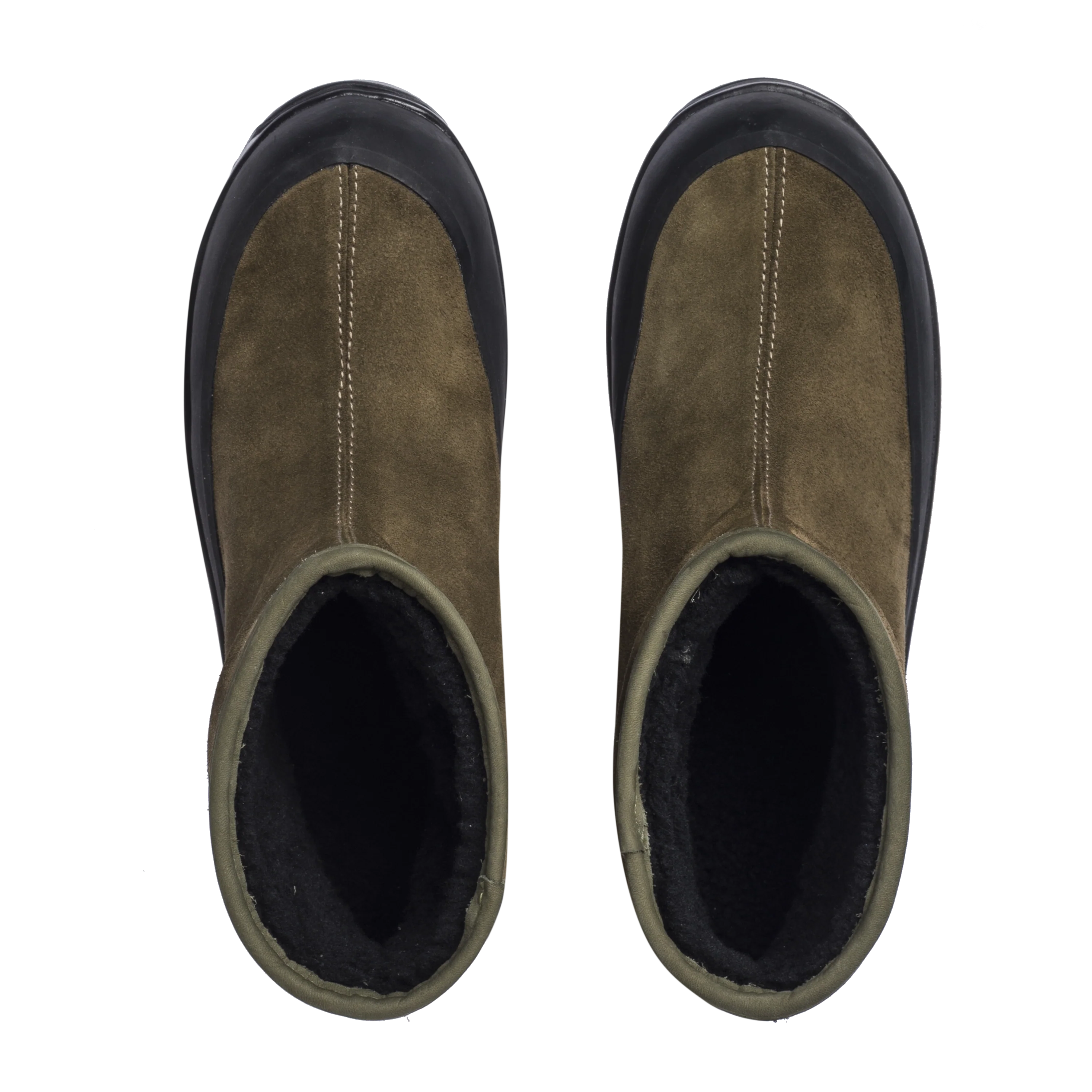 Badia Shearling Capers Green Suede M - Image 4